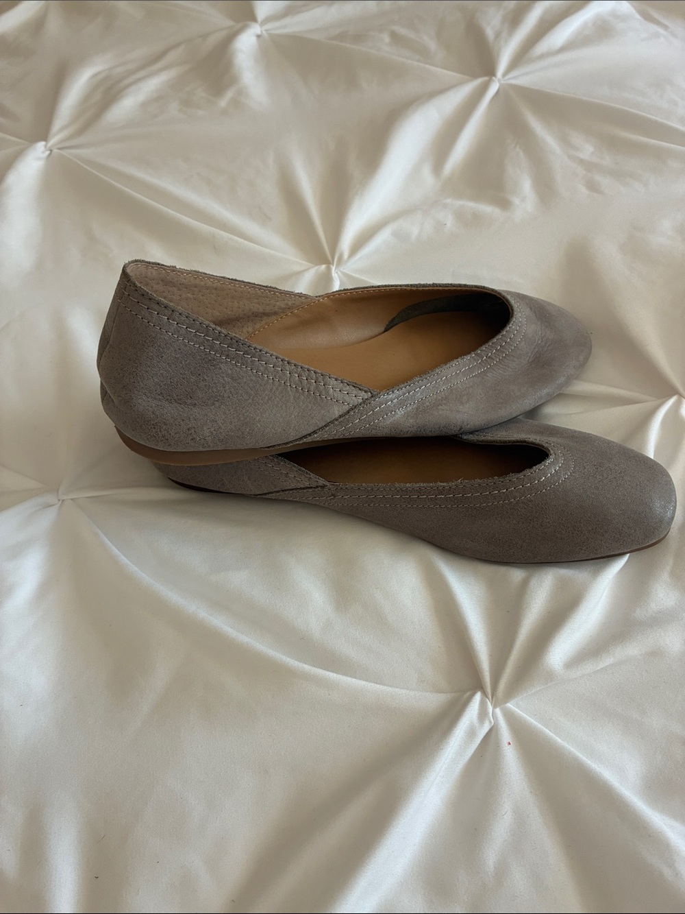 Lucky Brand Women's Taupe Suede Ballet Flats